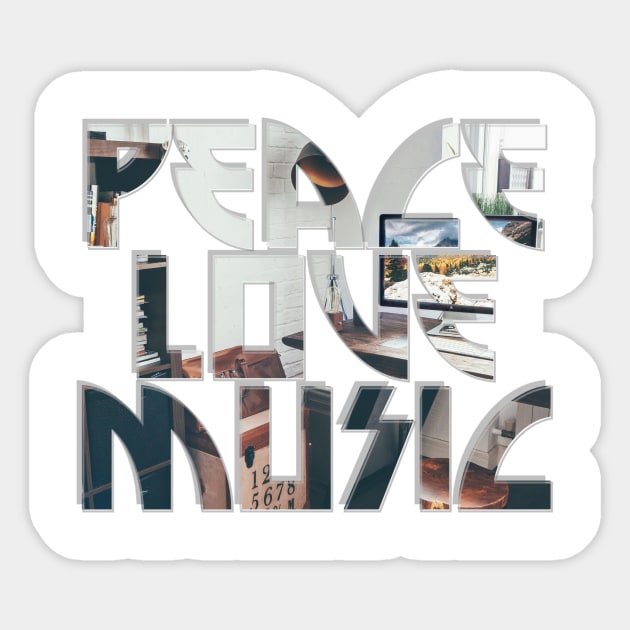 Peace Love Music Sticker by afternoontees